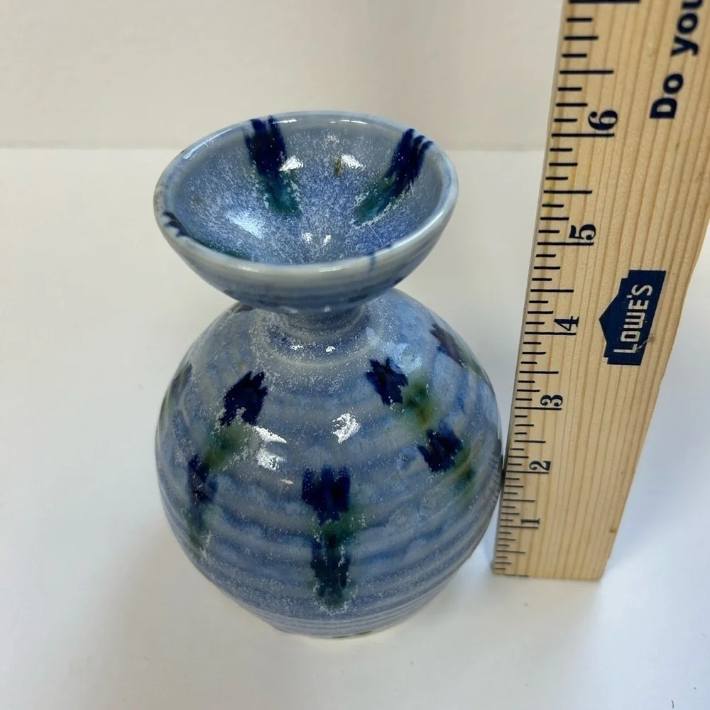 Folsom Pottery Clouds Bud Vase, 1982/ Blue